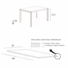 Jídelní stůl z bílého skla a lakovaného kovu vyrobený v Itálii - brož Viadurini