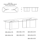 Skleněný jídelní stůl s obdélníkovou deskou Made in Italy - Charles Viadurini