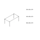 Jídelní stůl ze skla a nohy z dubu nebo ořech Canaletto - Aschio Viadurini