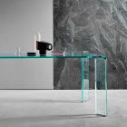 Jídelní stůl v extra čirém skle Luxusní design 4 rozměry - Kuduro Viadurini