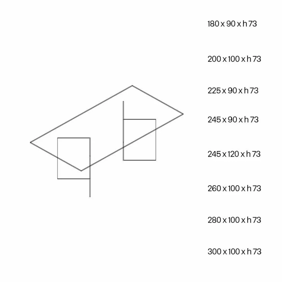 Designový jídelní stůl z Extraclear Glass 8 Rozměry - Pollinare Viadurini