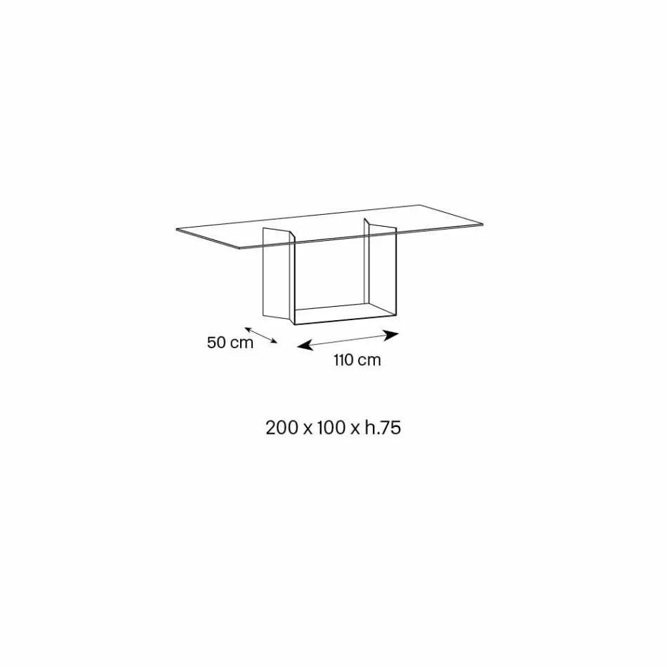 Jídelní stůl z uzeného nebo mimořádného skla a kovu vyrobeného v Itálii - tmavě hnědá Viadurini
