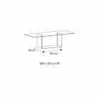 Jídelní stůl z uzeného nebo mimořádného skla a kovu vyrobeného v Itálii - tmavě hnědá Viadurini