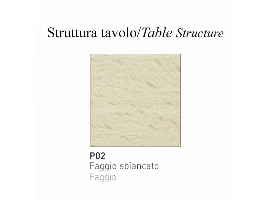 Jídelní stůl z tvrzeného skla a buku vyrobený v Itálii - Connubia Peeno Viadurini