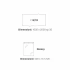 Moderní jídelní stůl 100x200cm dřeva se skleněnými rameny Flora Viadurini