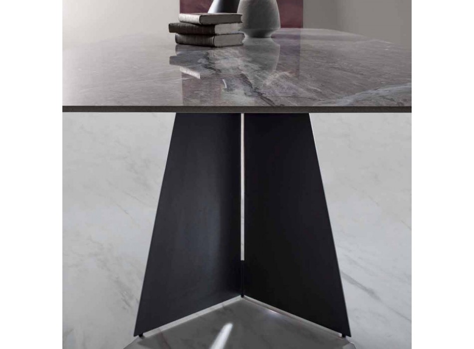 Moderní jídelní stůl s porcelánovým kameninovým topem - Meduno Viadurini