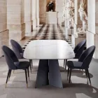 Moderní jídelní stůl s porcelánovým kameninovým topem - Meduno Viadurini