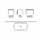 Moderní jídelní stůl z Gresu a jasanového dřeva vyrobený v Itálii - Croma Viadurini
