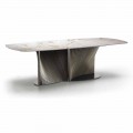 Luxusní jídelní stůl z kameniny a jasanového dřeva vyrobený v Itálii - Croma