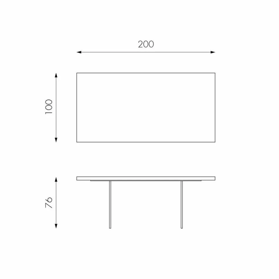 Moderní jídelní stůl v dubové dýze, Nico skleněné nohy Viadurini