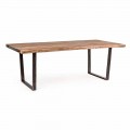 Průmyslový jídelní stůl z akáciového dřeva a oceli Homemotion - Bingo