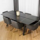 Moderní jídelní stůl z jasanového dřeva s černými nebo zlatými detaily - Andria Viadurini