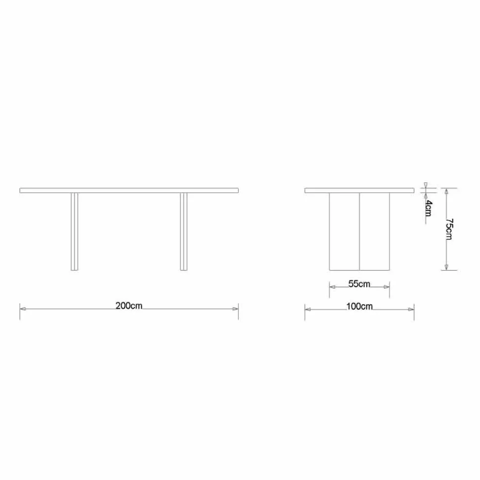 Moderní dubový jídelní stůl vyrobený v Itálii 200x100cm Paul Viadurini