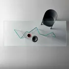 Moderní jídelní stůl v extrémním světle nebo uzené sklo vyrobené v Itálii - náhodné Viadurini