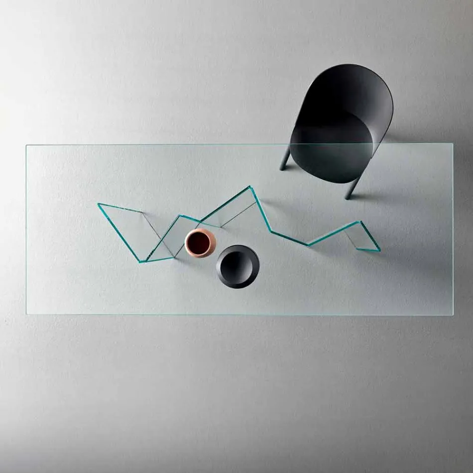 Moderní jídelní stůl v extrémním světle nebo uzené sklo vyrobené v Itálii - náhodné Viadurini