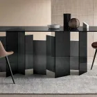 Moderní jídelní stůl v extrémním světle nebo uzené sklo vyrobené v Itálii - náhodné Viadurini