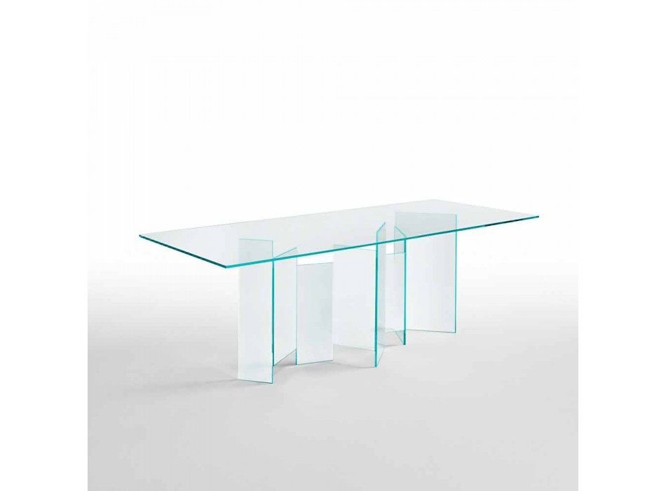 Moderní jídelní stůl v extrémním světle nebo uzené sklo vyrobené v Itálii - náhodné Viadurini