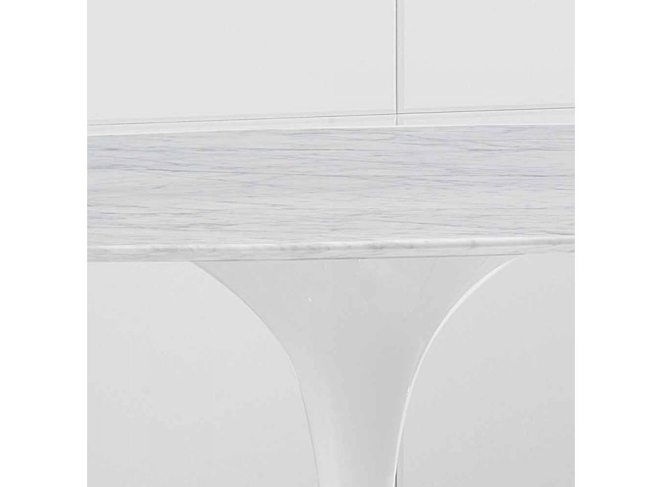 Oválný jídelní stůl s Carrara Marble Top Vyrobeno v Itálii - Nero Viadurini