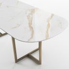 Oválný jídelní stůl z porcelánové kameniny a kovu Made in Italy - Emilio Viadurini