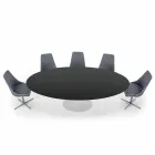 Oválný jídelní stůl z laminátu a hliníku Made in Italy, Precious - Dollars Viadurini