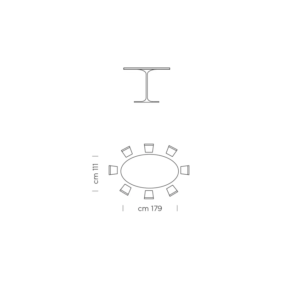 Oválný jídelní stůl z laminátu a hliníku Made in Italy, Precious - Dollars Viadurini