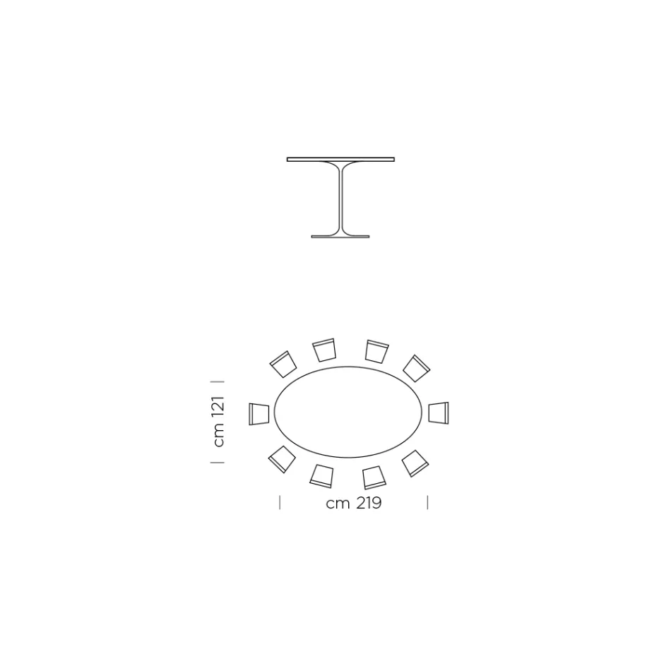 Oválný jídelní stůl z laminátu a hliníku Made in Italy, Precious - Dollars Viadurini