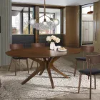 Oválný jídelní stůl z Mdf s masivní dřevěnou konstrukcí - Fulmine Viadurini