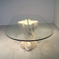 Oválný stůl ručně vyřezávaný v Vicenza Stone a krystalu Afrodity