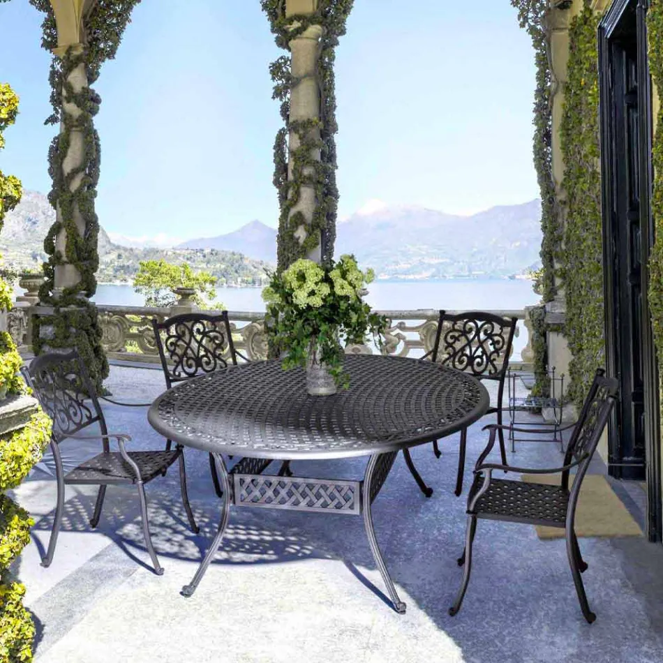 Venkovní jídelní stůl z bílého nebo antracitově lakovaného hliníku - rychlý Viadurini