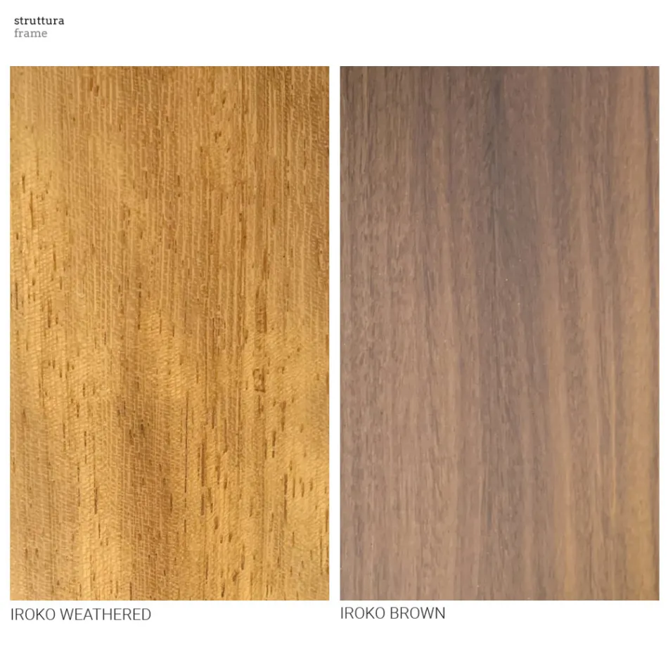 Zahradní jídelní stůl ze dřeva a kameniny Iroko Made in Italy - Bresson Viadurini