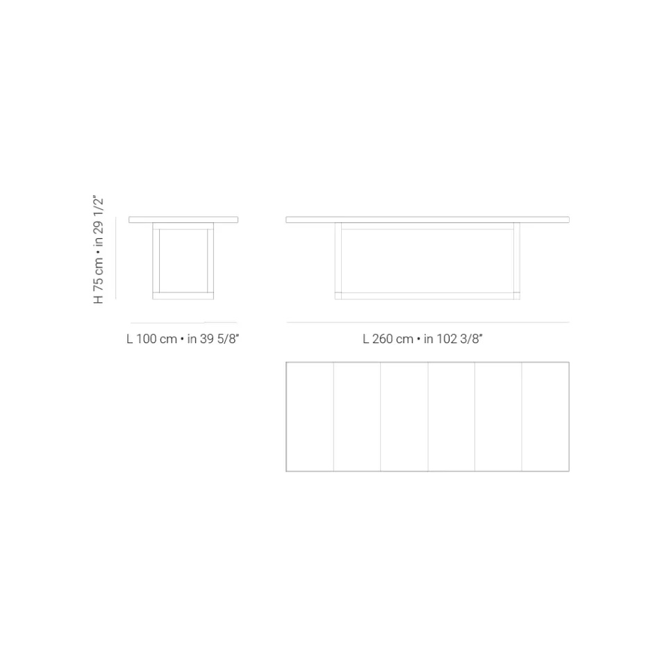 Zahradní jídelní stůl ze dřeva a kameniny Iroko Made in Italy - Bresson Viadurini