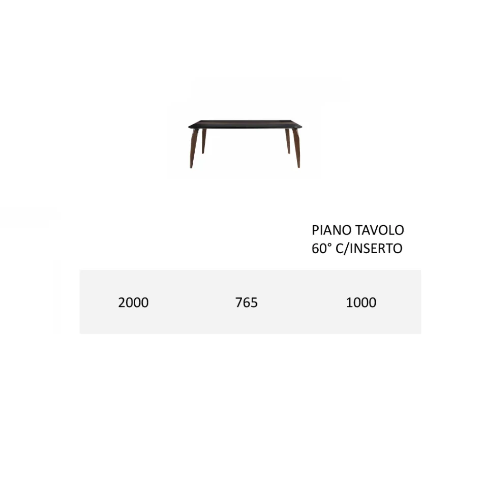 Deska jídelního stolu z Mdf s horní vložkou Made in Italy - Abisso Viadurini