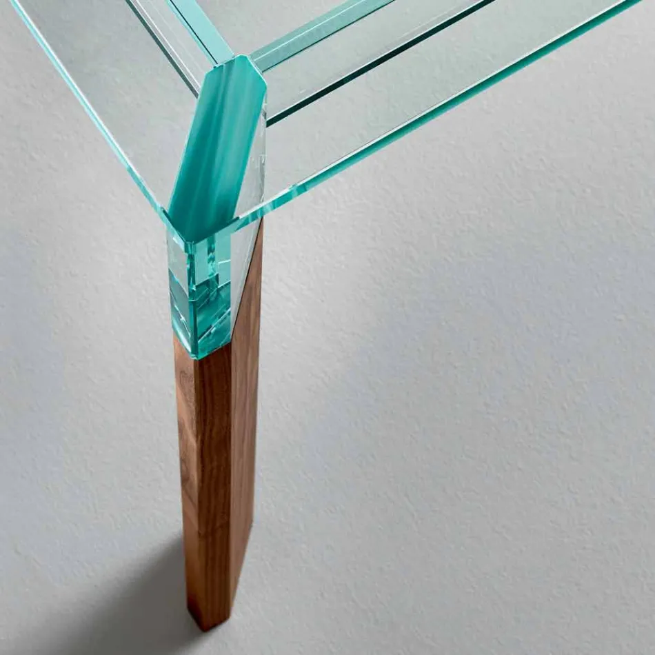 Jídelní stůl a základna z masivního dřeva Vyrobeno v Itálii - Presino Viadurini