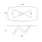 Skleněná deska jídelního stolu a polyuretanové nohy 2 velikosti – Stalto Viadurini