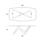Skleněná deska jídelního stolu a polyuretanové nohy 2 velikosti – Stalto Viadurini