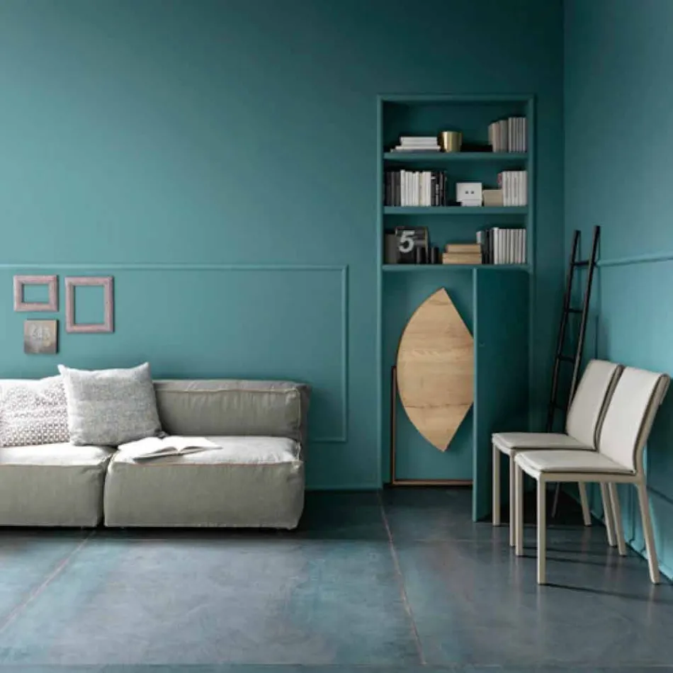 Moderní skládací jídelní stůl ze dřeva a kovu vyrobený v Itálii - Menelao Viadurini