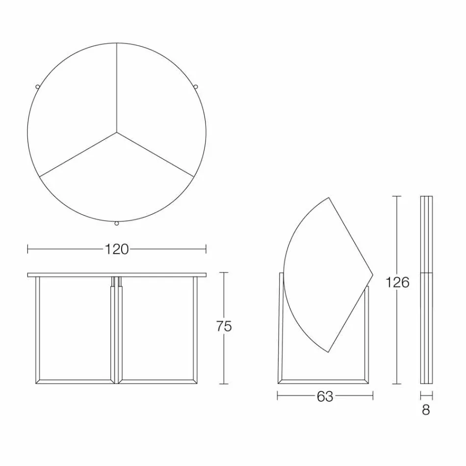Moderní skládací jídelní stůl ze dřeva a kovu vyrobený v Itálii - Menelao Viadurini