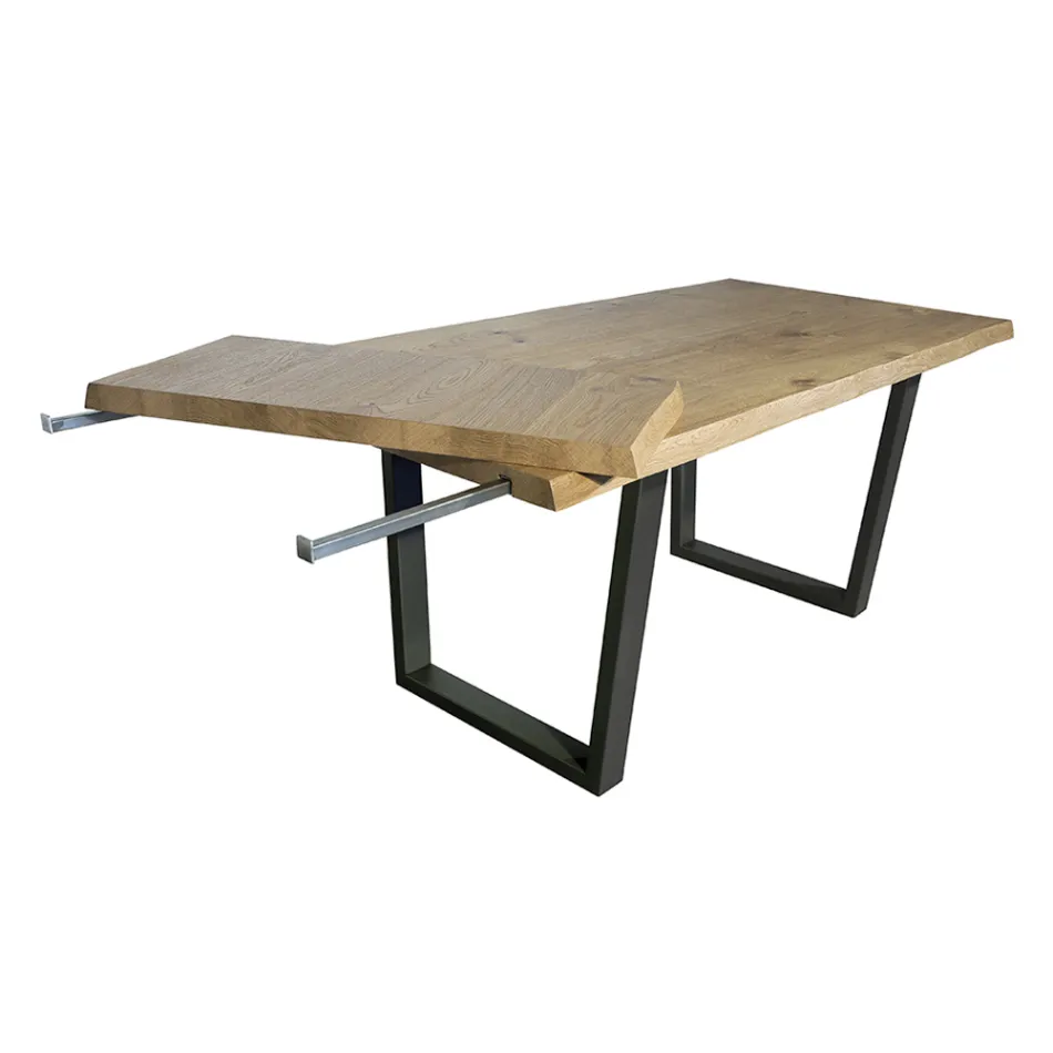 Jídelní stůl pokovený dubem Masellato Knotted Oak Made in Italy - Pilar Viadurini