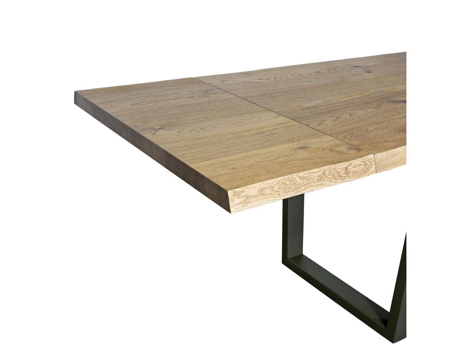 Jídelní stůl pokovený dubem Masellato Knotted Oak Made in Italy - Pilar Viadurini
