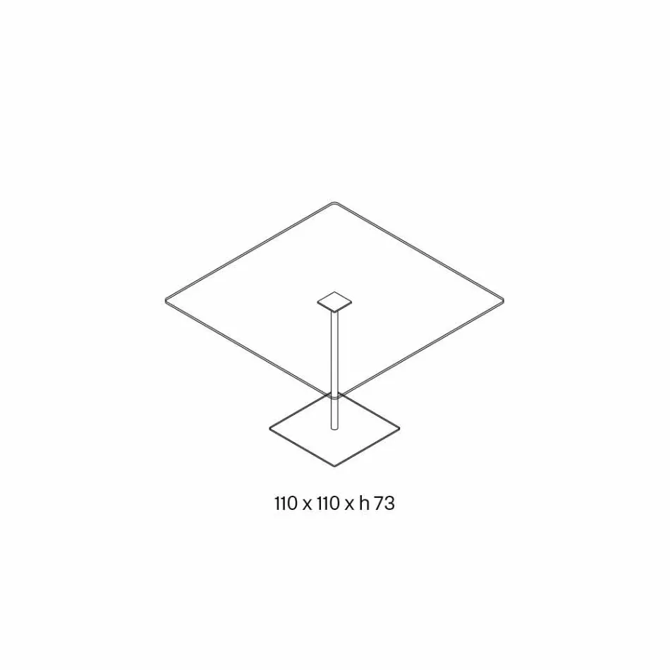 Čtvercový jídelní stůl v extrémním světle a kov vyrobený v Itálii - Dolce Viadurini