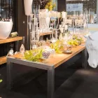 Obdélníkový jídelní stůl v dubových a nerezových podvody Viadurini