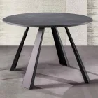 Kulatý jídelní stůl rozšiřitelný až na 370 cm ze dřeva a kovu - Caimano Viadurini