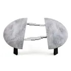 Kulatý jídelní stůl rozšiřitelný až na 370 cm ze dřeva a kovu - Caimano Viadurini