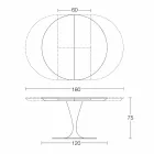 Kulatý rozkládací jídelní stůl z laminované keramiky vyrobený v Itálii - Lupetto Viadurini