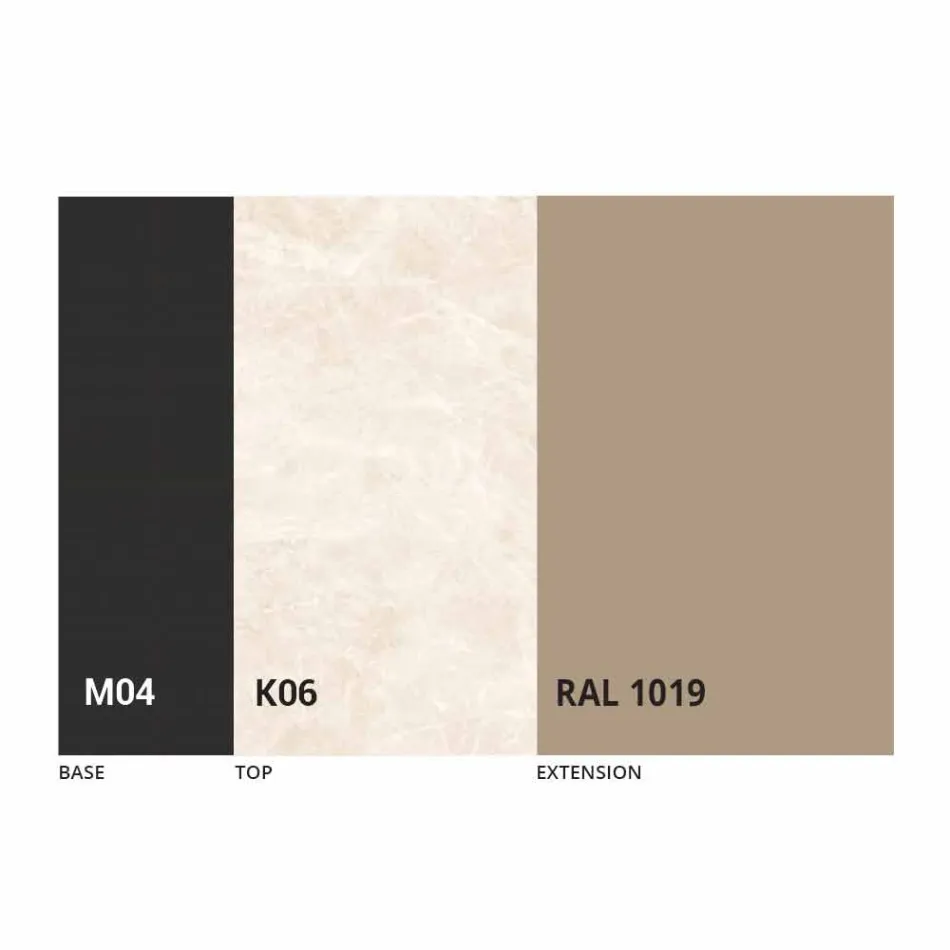 Kulatý rozkládací jídelní stůl z laminované keramiky vyrobený v Itálii - Lupetto Viadurini