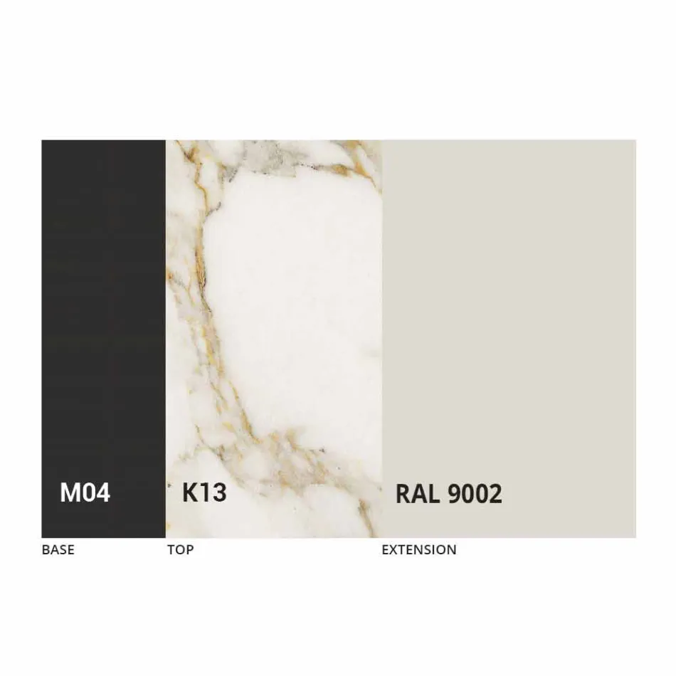 Kulatý rozkládací jídelní stůl z laminované keramiky vyrobený v Itálii - Lupetto Viadurini