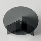 Kulatý jídelní stůl s podnoží a skleněnou deskou Made in Italy - Charles Viadurini