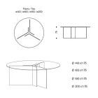 Kulatý jídelní stůl s podnoží a skleněnou deskou Made in Italy - Charles Viadurini