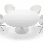 Kulatý jídelní stůl s laminátovou deskou Made in Italy – dolary Viadurini