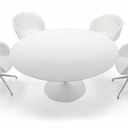 Kulatý jídelní stůl s laminátovou deskou Made in Italy – dolary Viadurini